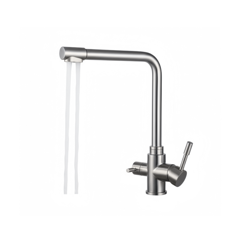 F3-1 kitchen faucet with water running out of spout